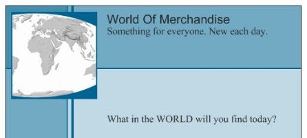 World Of Merchandise Company Logo by AMY LARISON in Mesquite 