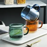 Colorful Glass Coffee Mugs