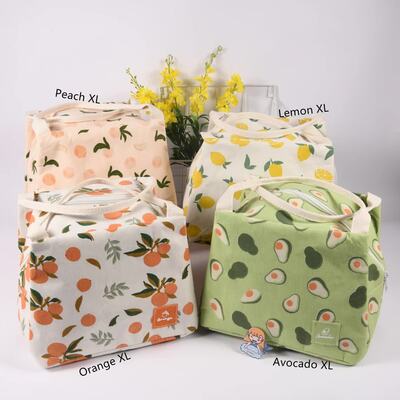 XL Lemon/Avocado/Peach/Orange Insulated Lunch Bag For Women, Beach Lunch Tote, Large Fruit Lunch Tote Bag Keep Warm, Back To School Gifts