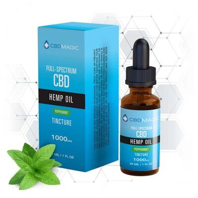 Full Spectrum CBD Hemp Oil Peppermint Tincture 1000mg (30 ml Bottle)