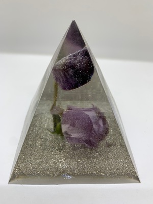 FEBRUARY BIRTHSTONE ORGONE PYRAMID -PURPLE ROSE